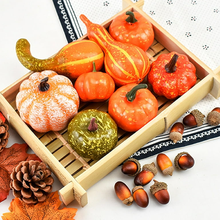 Set Artificial Pumpkins&Gourds Vegetables For Harvest Festival Halloween Decor